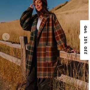 Scorpio 2.0 Half + Half Oversized Coat in Pine + Brown